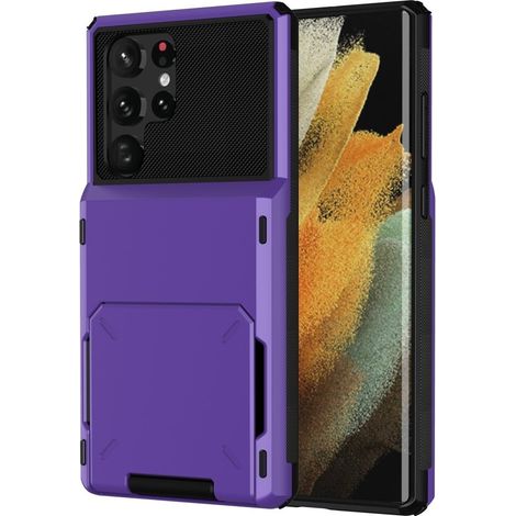 Custodia per Samsung Galaxy S24 Ultra, con porta carte, colore viola