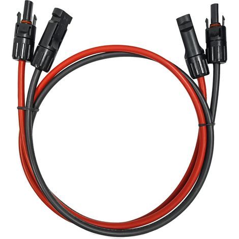 Professional connection cable (6mm²/4mm²), red and black lines, solar cable with solar connector mounted on both sides (4mm²-5m) (1/5)