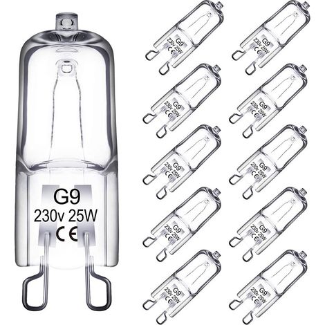 10 Pack Ampoule Halogene G9, Ampoule G9 25W 230V, Intensité Variable, LampeHalogene G9,43mm (1/3)