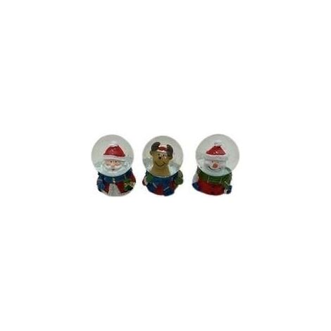 Sfera di neve con personaggi natalizi D5 x H7 cm modello assortito Mercury