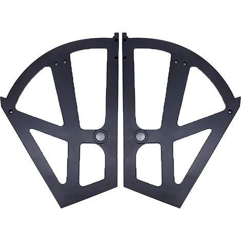 Set mit 2 doppelwandigen Kunststoff-Schuhschrankscharnieren mit Klapprahmen – 228 x 255 mm – Schwarz