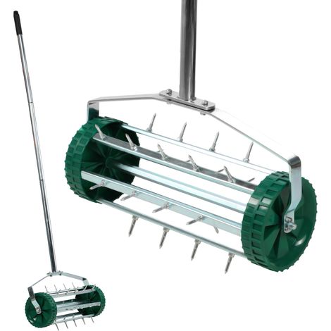 KADAX Handvertikutierer aus robusten Stahl, Aerifizierer mit 3,3cm Nägeln, 148cm