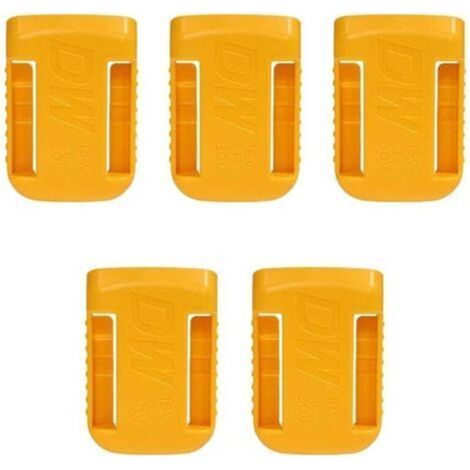 5 Pièces Support de Batterie d'Outils, Tool Support de Batterie pour Dewalt 18V, Couvercle de la Batterie Clip de Ceinture(jaune) (1/5)