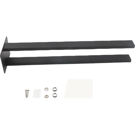 Rack serviettes mural inox 304 gain de place – Support double bras organisateur salle bain cuisine balcon noir, salle de bain (1/4)