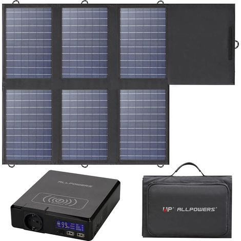 Kraftwerk Tragbarer Solargenerator Batterie 200 W 154 Wh 230V mit Solarpanel 60W ALLPOWERS S200 (1/5)