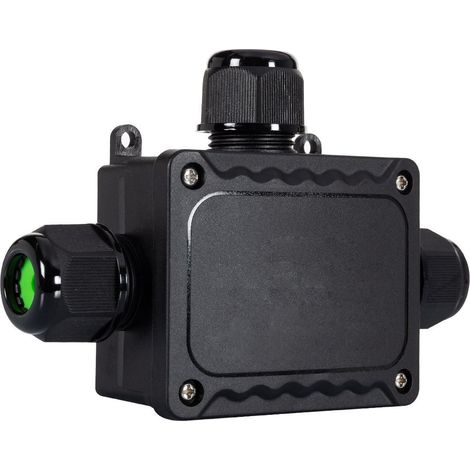 Wasserdichte Box in T Form 135x95x45 mm 3 Konen IP68 Schwarz