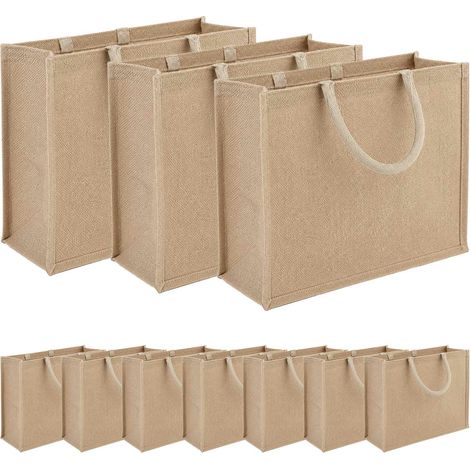Jute-Handtaschen 10 pcs Natur 42 x 33 x 19 cm 100% Tossa-Jute vidaXL (1/4)