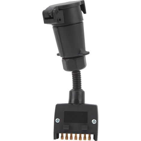 Connecteur adaptateur prise 7 broches femelle ronde vers mâle plat, facile à brancher pour caravane bateau (1/5)