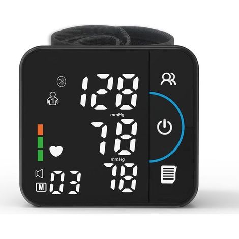 Tensiomètre de poignet - Rechargeable, automatique, affichage numérique LED, 180 mesures et mémoire (1/5)