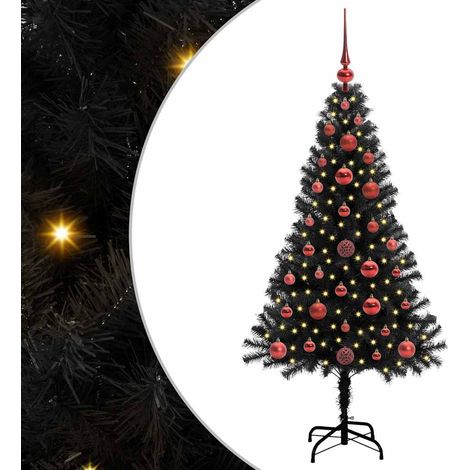 vidaXL Sapin de Noël Noir 120 cm PVC