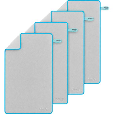 Asciugamano in microfibra, grigio, 200x90 cm, confezione da 4 (1/5)