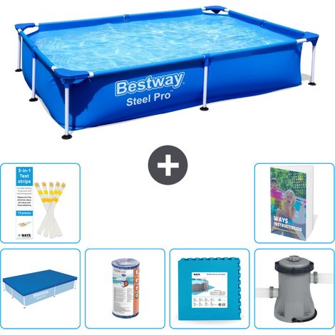 Bestway Steel Pro Rechteckig - 221x150x43 cm - 7-teilig S146