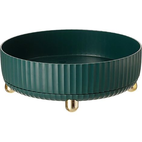 Étagère de rangement multifonction rotative à 360°, résistante à l'huile et antidérapante, pour ustensiles de cuisine (couleur foncée). (1/5)