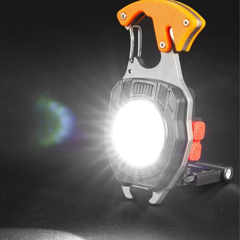 Lampe porte-clés multifonctionnelle, 3 modes d'éclairage, étanche, légère, portable, allume-cigare, lampe de travail LED (1/5)