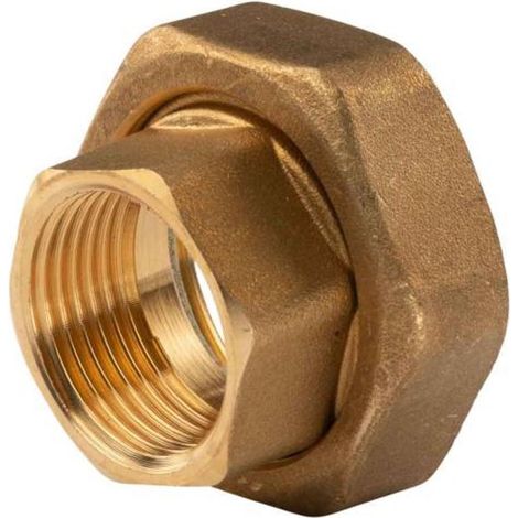 Messing Gewinde-Fitting Schaft flachdichtend mit Kappe für Rundelemente + Dichtung 1"IG (DN 25) - 1 1/2"IG (DN 40) - schwere Ausführung