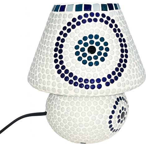 Signes Grimalt Lámpara De Sobremesa Novedad  Lampara Mosaico Sobremesa Novedad Blanco 20x20x23cm 39086