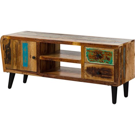 mobile TV in legno di Legno riciclato 145x45x62 multicolore laccato SIXTIES 102