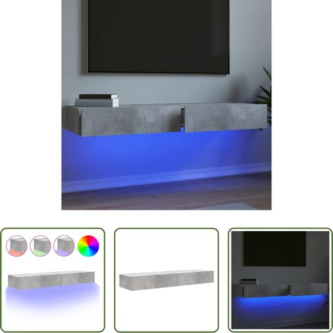 LED-Leuchten - TV-Schränke mit LED-Leuchten 2 Stk. Betongrau 60x35x15,5 cm (1/5)