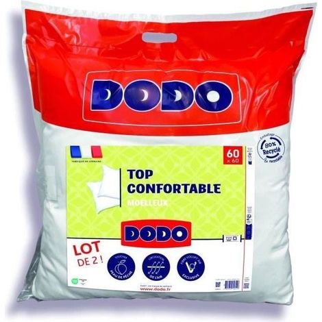 DODO - Set di 2 Cuscini - Confortevoli - 60 x 60 cm - 100% Poliestere VOLUPT'AIR - Bianco