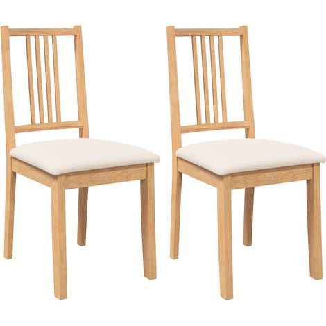 Sillas de comedor con cojines 2uds madera maciza natural caucho vidaXL (1/5)