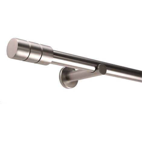 Gardinenstange auf Maß 25mm 1-läufig Edelstahl-optik mit Zylinder - Serie Style 570cm (1/5)