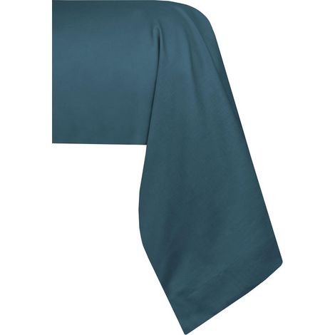 1 Taie de traversin percale de coton uni 45 x 185 cm Elysee pétrole