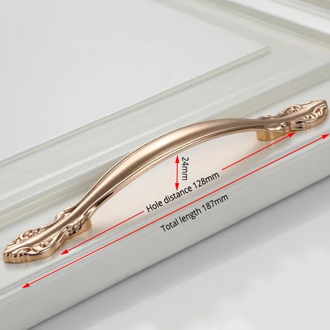 Ensemble de 2 pièces : poignées de porte couleur or champagne, poignées de meuble en alliage de zinc, boutons de tiroir, quincaillerie de style européen