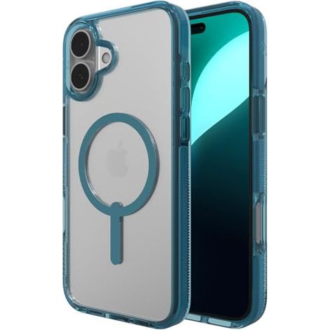 Coque de protection Zagg Santa Cruz Snap compatible MagSafe pour iPhone 16 Plus (bleu rétro)