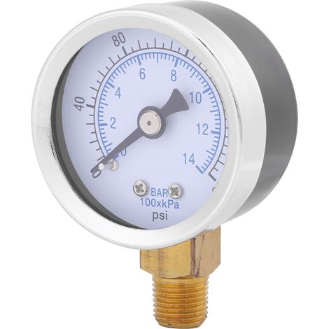 Manomètre hydraulique 0-200 psi / 0-14 bar, cadran 40 mm, filetage 1/8" NPT (1/5)