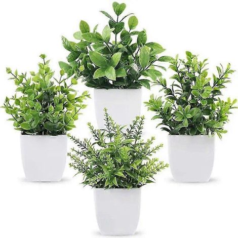 Mini plantes artificielles fausses plantes en pot lot de 4 (1/3)