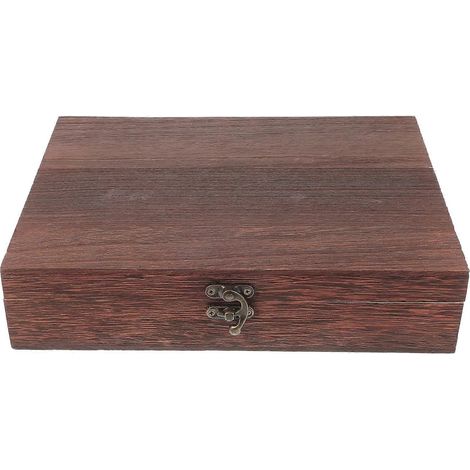 Coffret de rangement en bois simple, étanche à la poussière et avec serrure (marron)-26X20X6cm-Brown