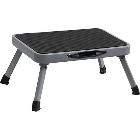 EASYCOMFORT Marchepied Pliable en Acier - Plateforme Plastique Antidérapante, Charge Max. 158,8kg (1/5)
