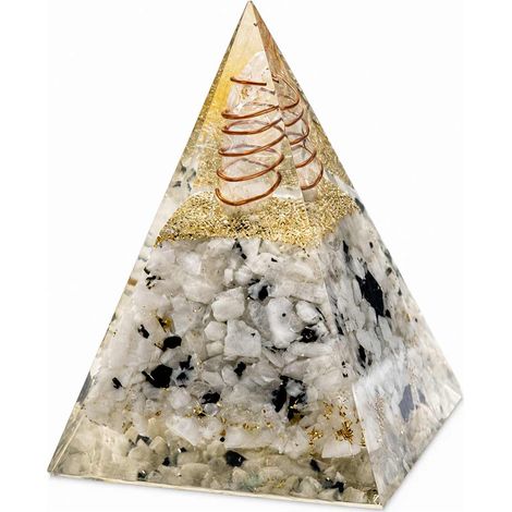 Pyramide orgonite en résine et pierres naturelles 8,5 cm
