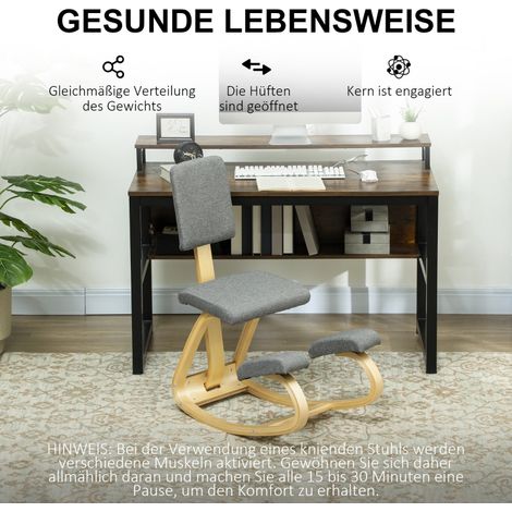 Fauteuil à genoux ergonomique, tabouret de posture pour maison, bureau, méditation – Gris (1/5)