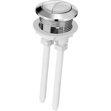 Bouton de Chasse D’eau Wc Rond Argenté en Plastique Tige (1/5)