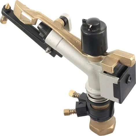Arroseur à filetage femelle G1" à large portée pour l'agriculture, les fermes, les jardins et l'irrigation. Arroseur de pluie en métal canon de fusil pour pelouses et parcs. (1/5)