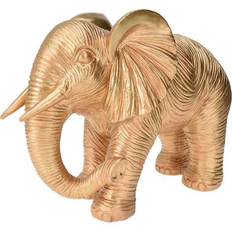 Elefante in resina color oro per decorazioni ambienti da 25 cm -Classic (1/3)