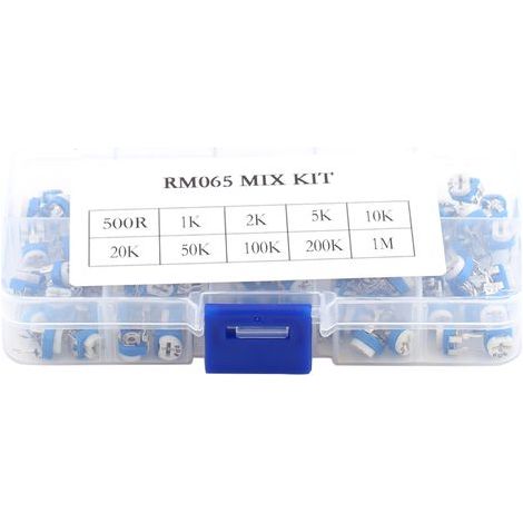 100 pièces 10 valeurs 500Ω-1MΩ assortiment de résistances variables potentiomètres trimmer rhéostats film (1/5)