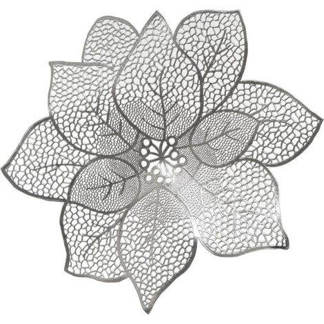 Set de Table Fleur "Légende d'Hiver" 44cm Argent