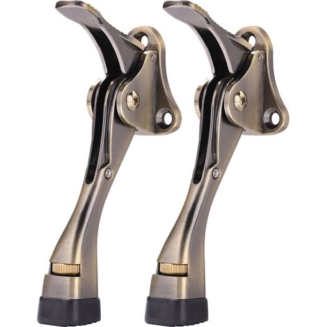 2 UTS Butoir de Porte à Enclume Pied Réglable Sous Porte pour Moquette Bois Carrelage Couleur Bronze (1/2)