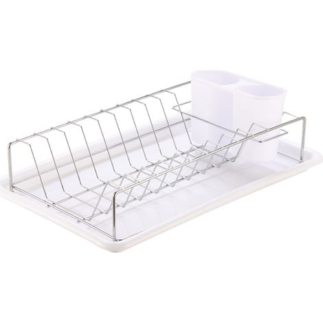 Égouttoir à vaisselle Prato - Blanc - Avec bac d'égouttage amovible - Pour petites assiettes (1/3)