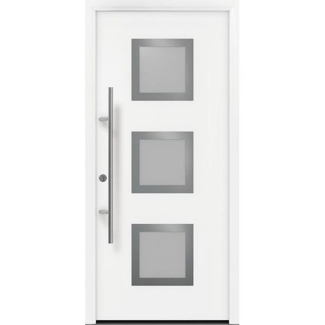Hörmann Ecostar Haustür "ISOPRO Secur IPS 810S", verkehrsweiß (RAL 9016), 110 x 210 cm (B x H), DIN Links