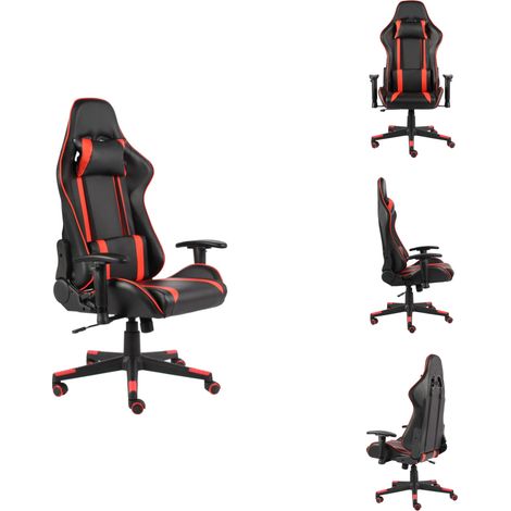 Gaming-Stuhl Drehbar Rot PVC - Gaming Stuhl - PC Stuhl - Gamer Chair - Schreibtischstuhl - Ergonomischer Stuhl (1/5)