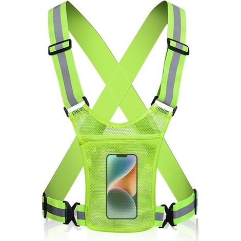 Gilet Réfléchissant Gilet de sécurité Forte Visibilité Gilet Fluorescent de Sécurité pour Femme et Homme Gilet de Sport Haute visibilité pour Jogging Randonnée (1/5)