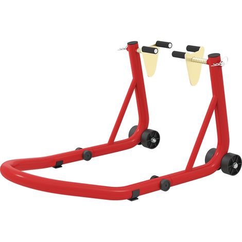 Lot de béquilles moto avant/arrière, béquilles de montage, cric moto jusqu'à 544 kg, acier, rouge