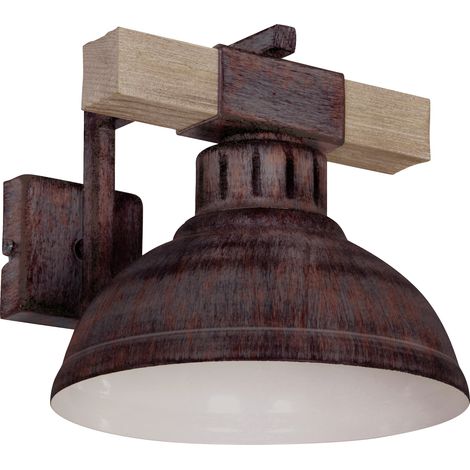 Applique industriale legno chiaro Hakon E27 15W Luminex