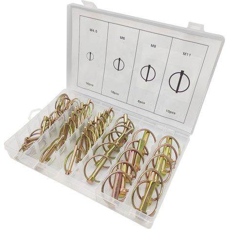 Goupille Clip, 50 Pièces 4 Tailles Assortiment de Goupilles Clips pour Remorque de Tracteur Agricole (1/5)