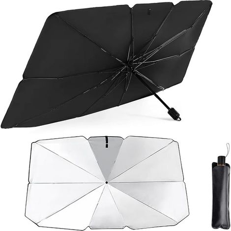 Parapluie Pare Soleil Pare Brise Avant de Voiture, Pare-Soleil pour Auto, Pare-Brise, intérieur, Parasol de Voiture Pliable, Qui refroidit Plus Rapidement et protège du Soleil (1/5)