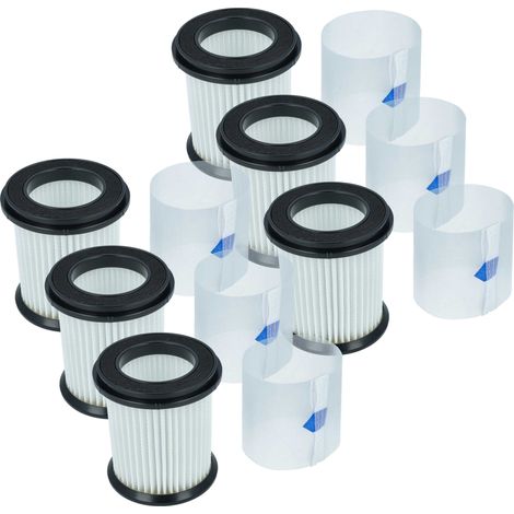 vhbw 6x filtre remplacement pour INSE 343924, 210410L10 pour aspirateur - filtre HEPA noir / blanc