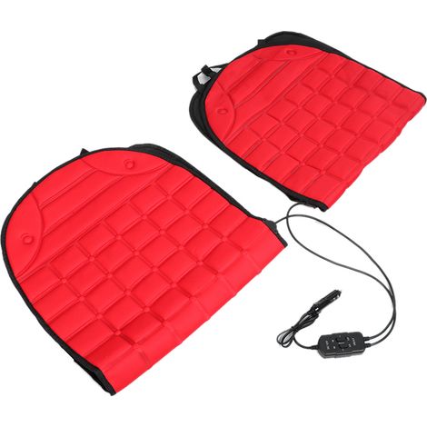 Coussin Chauffant Épaississant pour Siège Auto Double, Couverture Chauffante 12V Rouge (1/5)